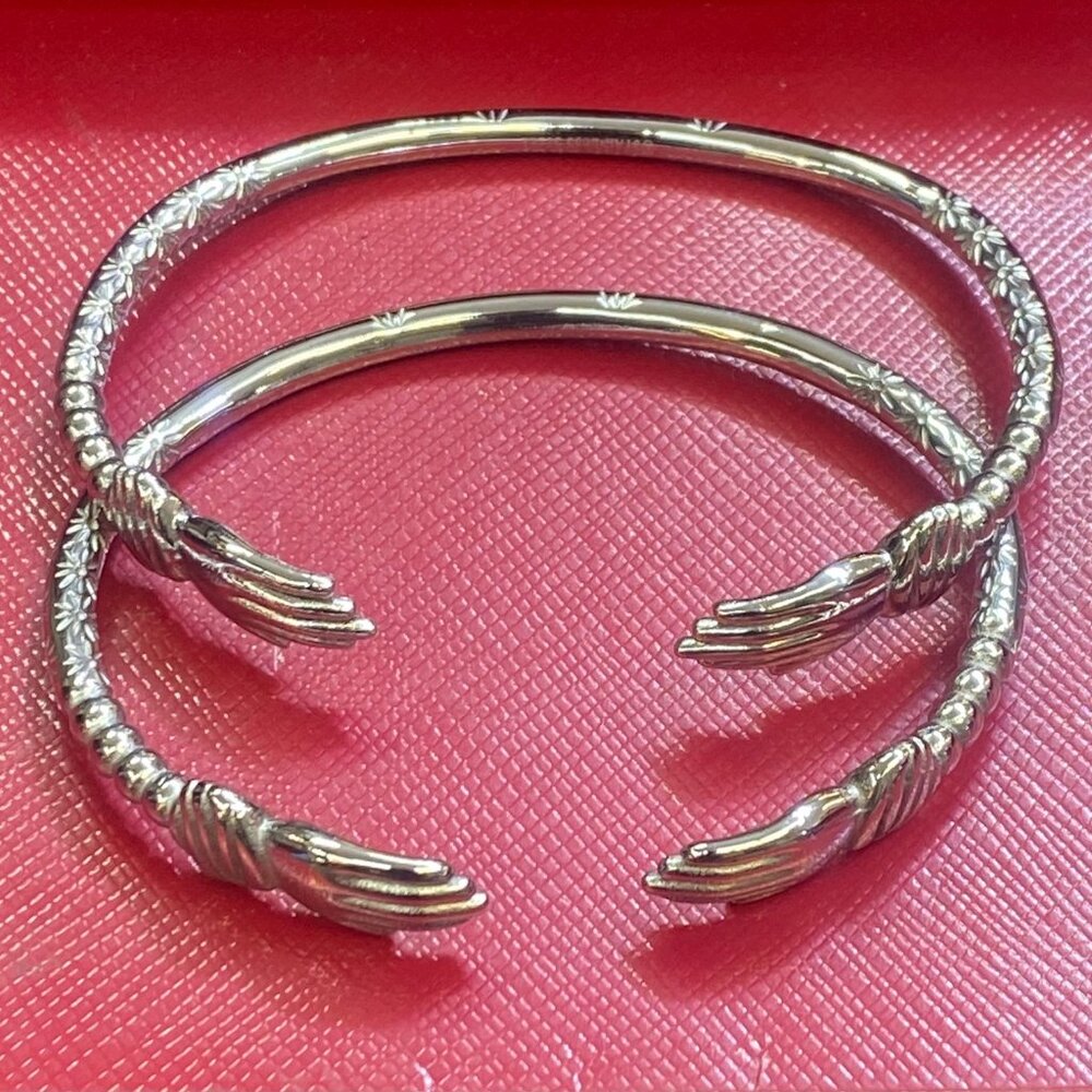 west indian bangles silver color never tarnish guarantee  7 to 7.5 inch wrist/ha